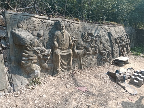 钟山风景名胜区-朱元璋生平浮雕墙
