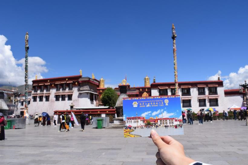 西藏纳木措自然保护区-扎西岛寺实景照片