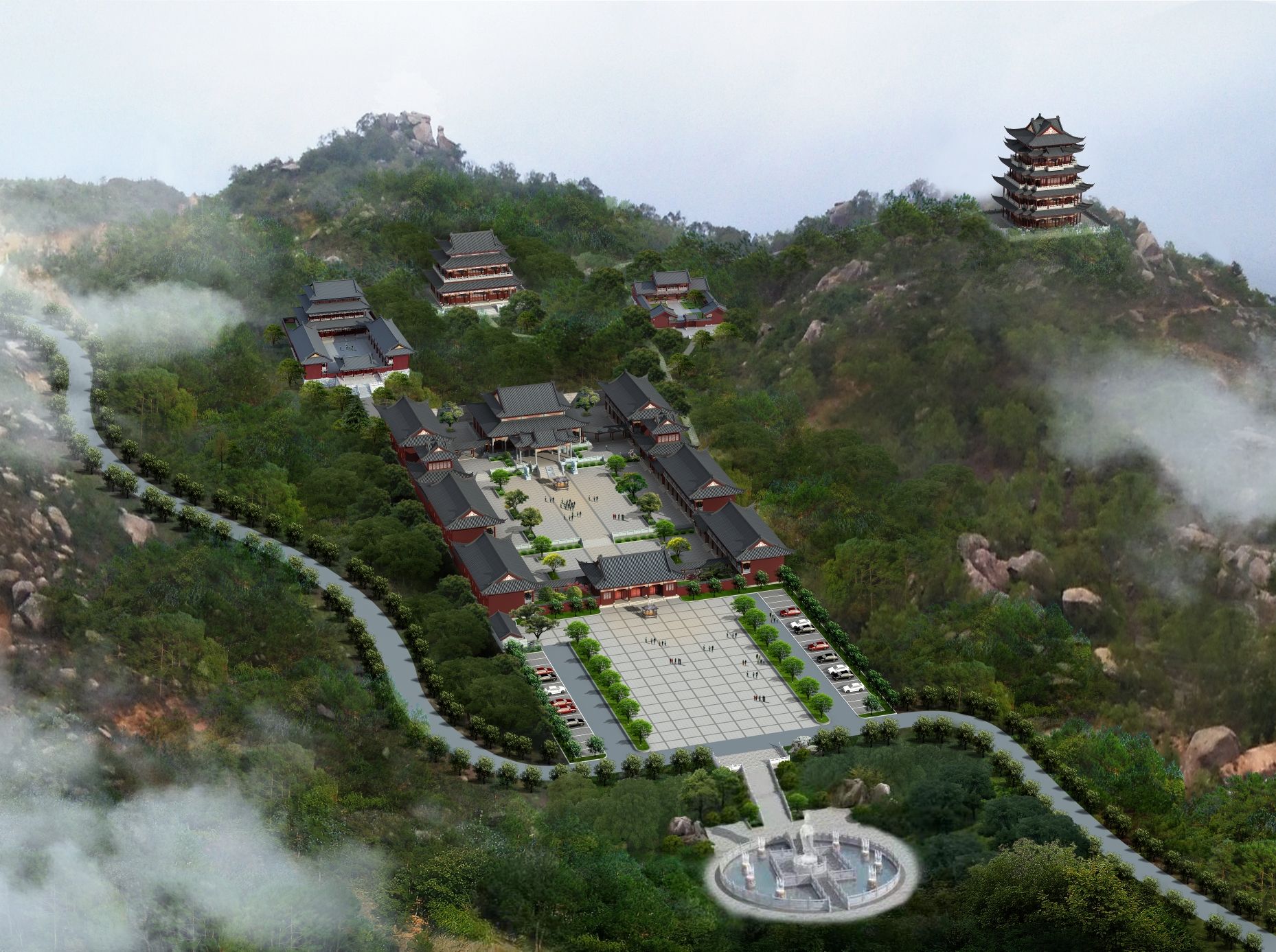 观音山栖云岩寺实景照片