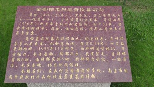 萧恢墓石刻旅行图片 2